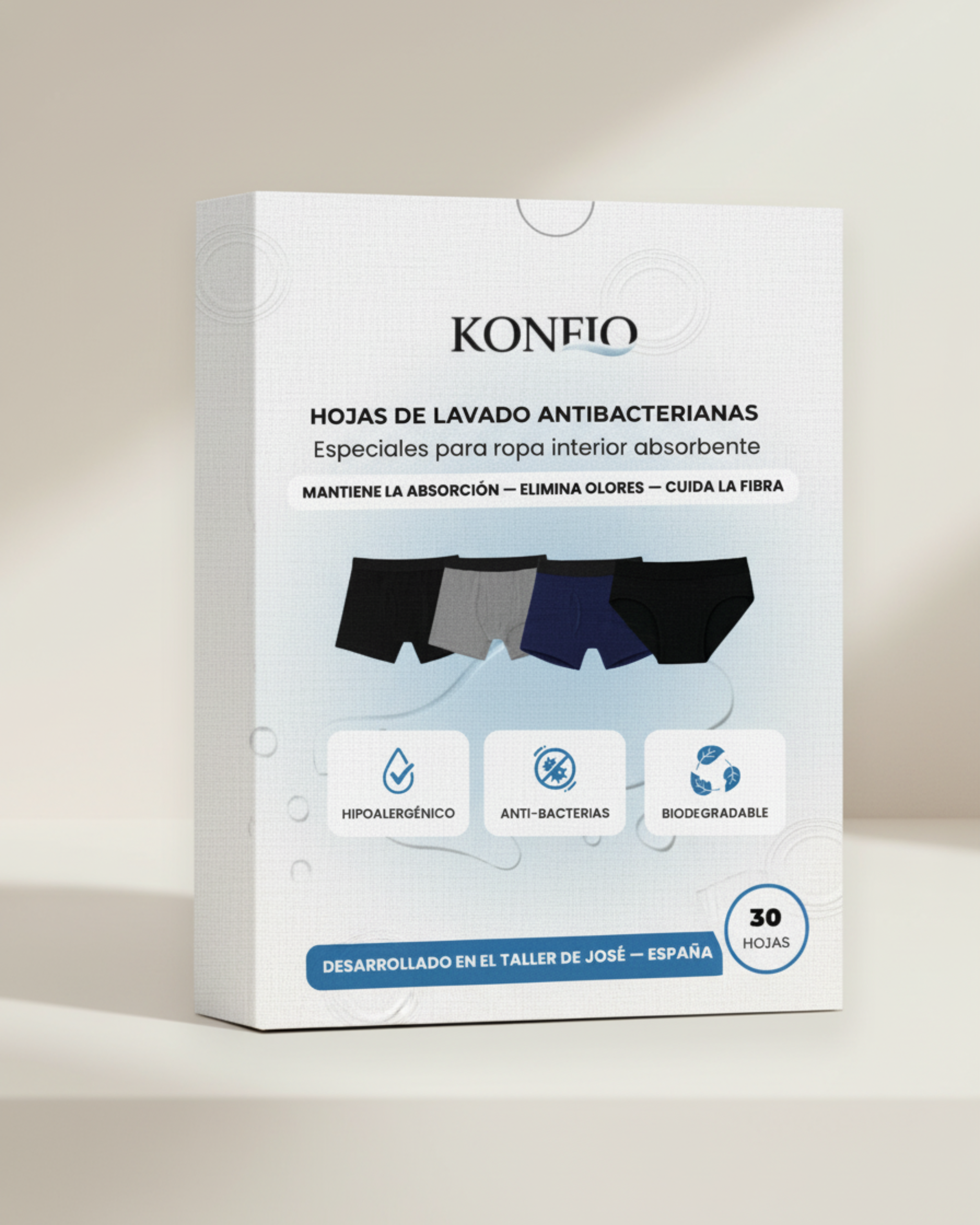 Hojas de detergente antibacteriano