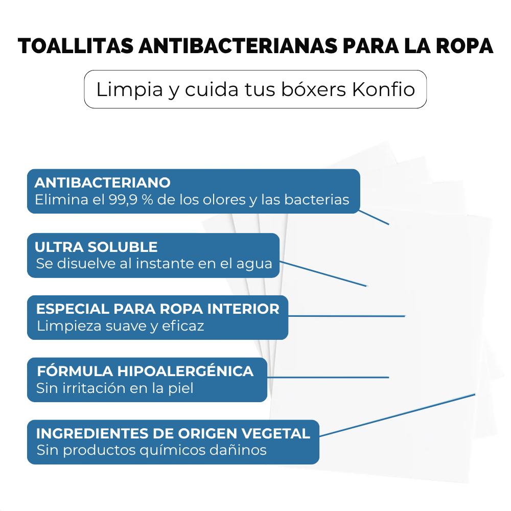Hojas de detergente antibacteriano