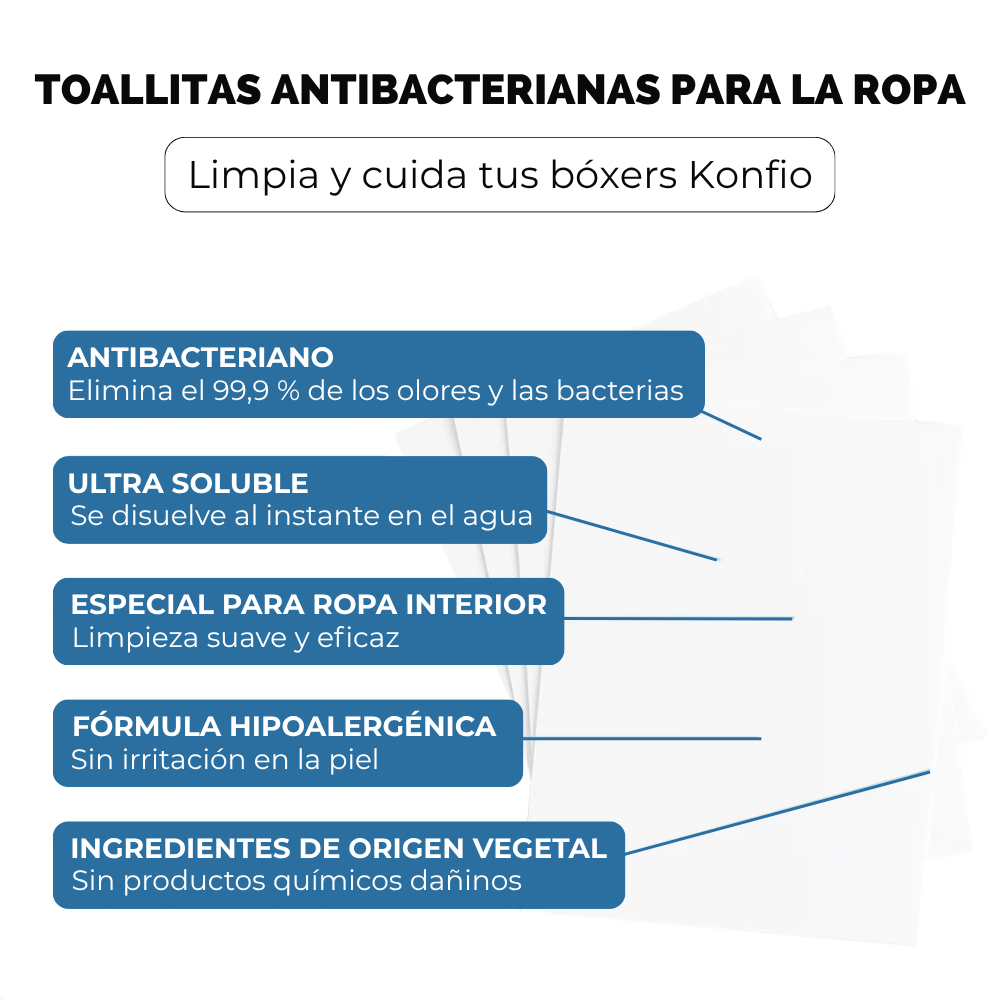 Hojas de detergente antibacteriano